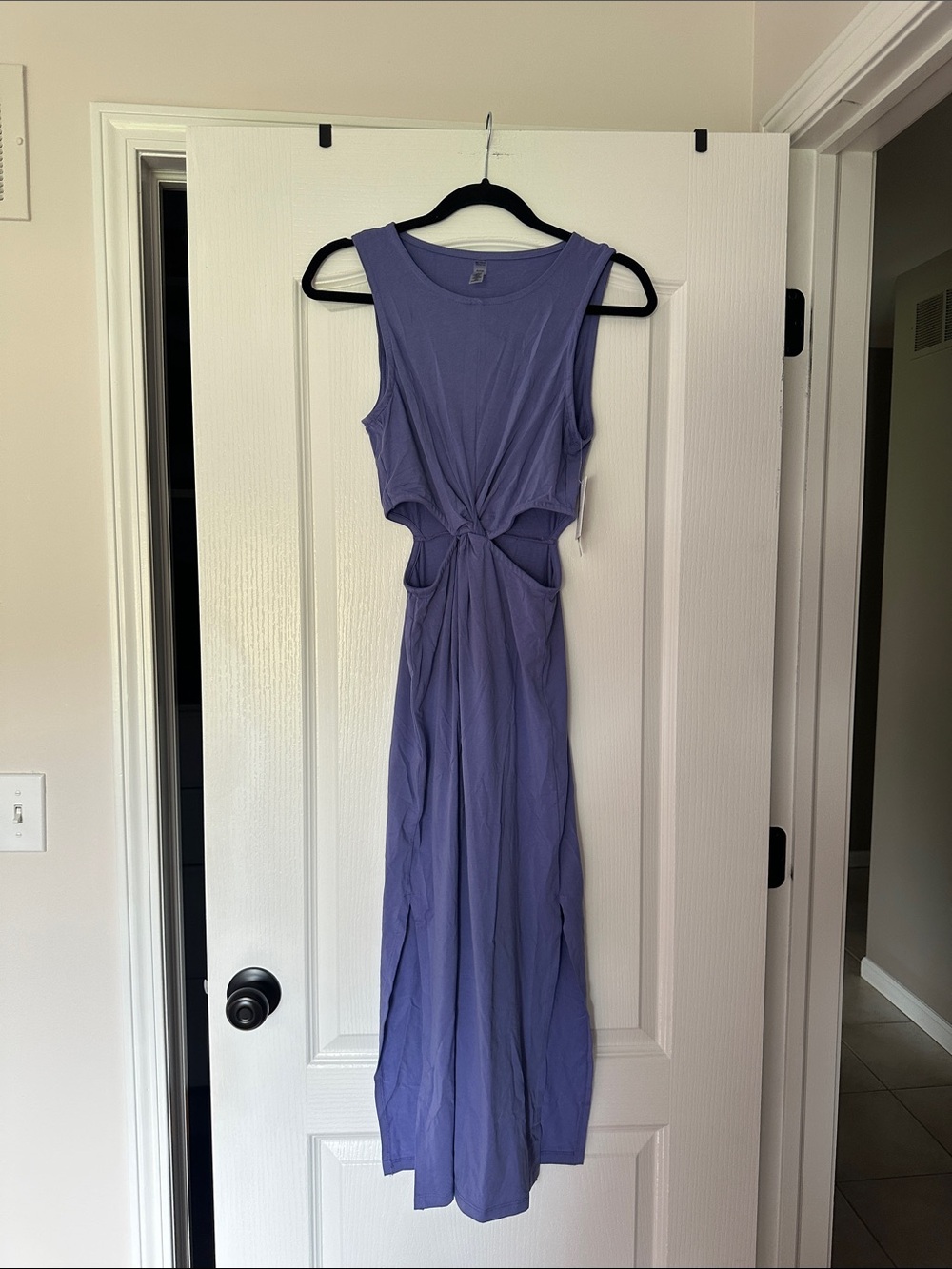 Beyond Yoga Lavender Twist-Front Maxi Dress